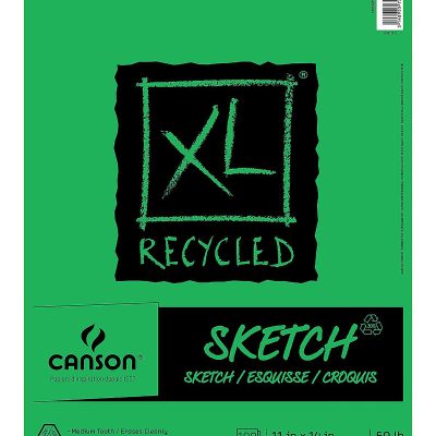 Canson XL Sketch Pads, Fold-Over, 11" x 14", 100 Sheets, Pack Of 3