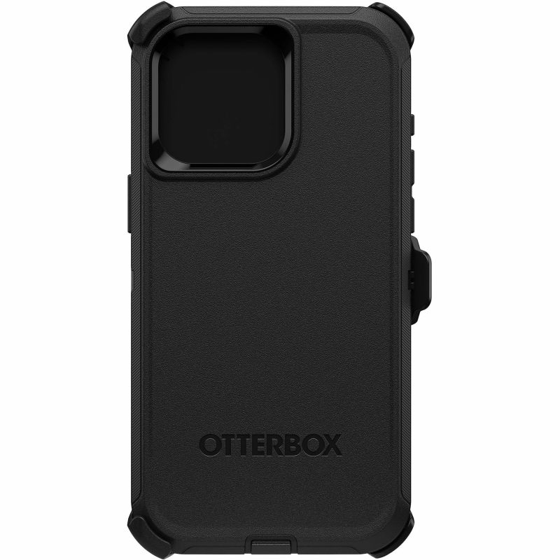 OtterBox Defender Carrying Case (Holster) Apple iPhone 15 Pro Max Smartphone - Black - Drop Resistant, Scrape Resistant, Dirt Resistant, Bump Resistant, Impact Absorbing, Dust Resistant - Polycarbonate, Synthetic Rubber Body - Holster - Image 2