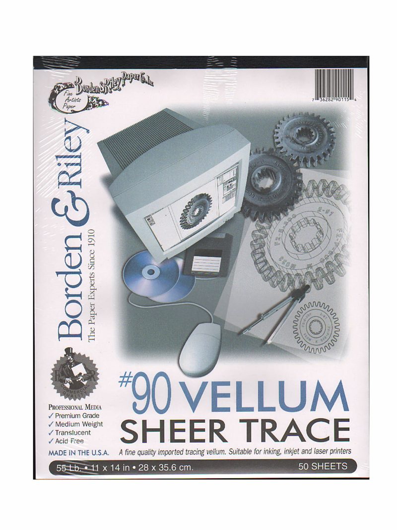 Borden & Riley #90 Vellum, 11" x 14", Pad Of 50 Sheets