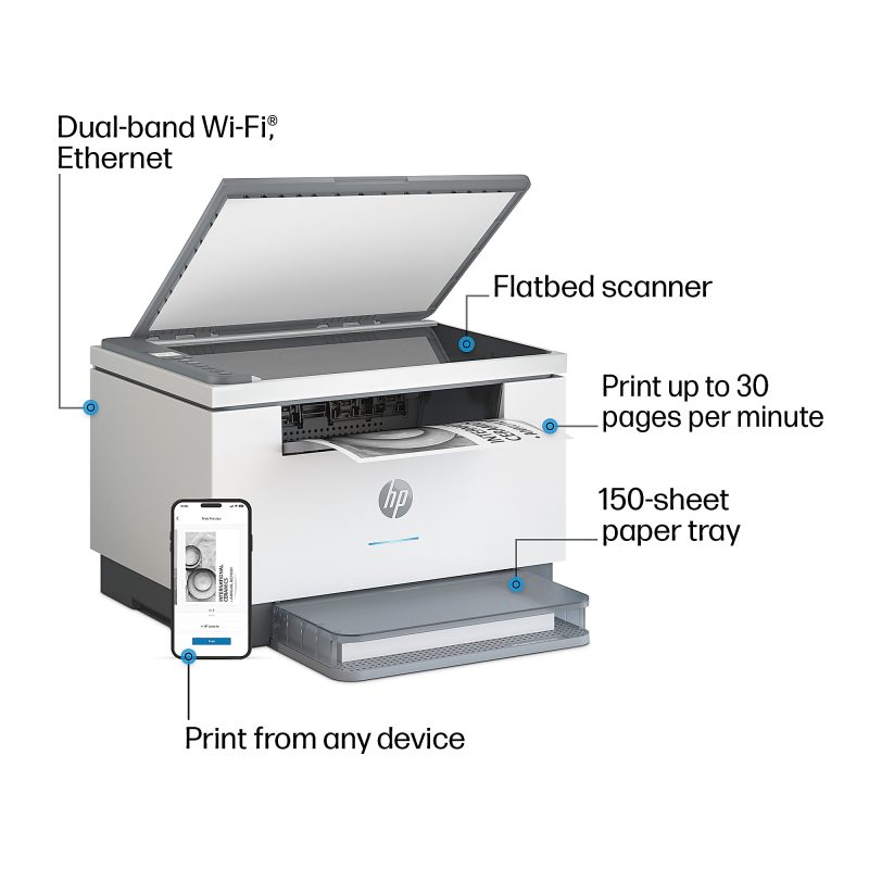 HP LaserJet MFP M234dw Wireless Laser All-In-One Monochrome Printer, Gray - Image 4