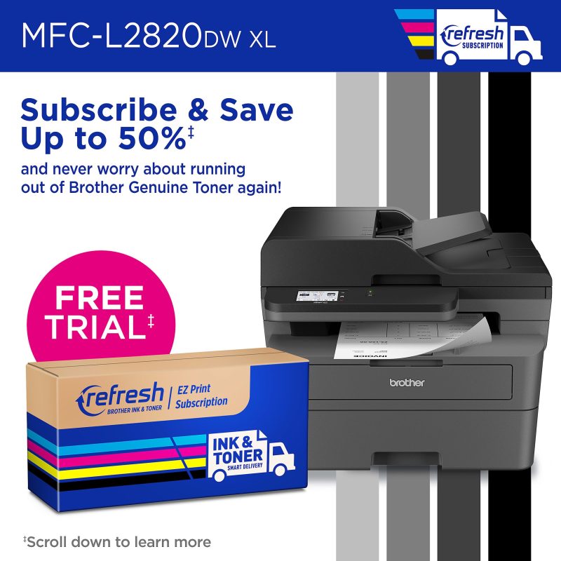 Brother MFC-L2820DW XL Wireless Compact Monochrome All-in-One Laser Printer with up to 4,200 pages of toner included - Image 5