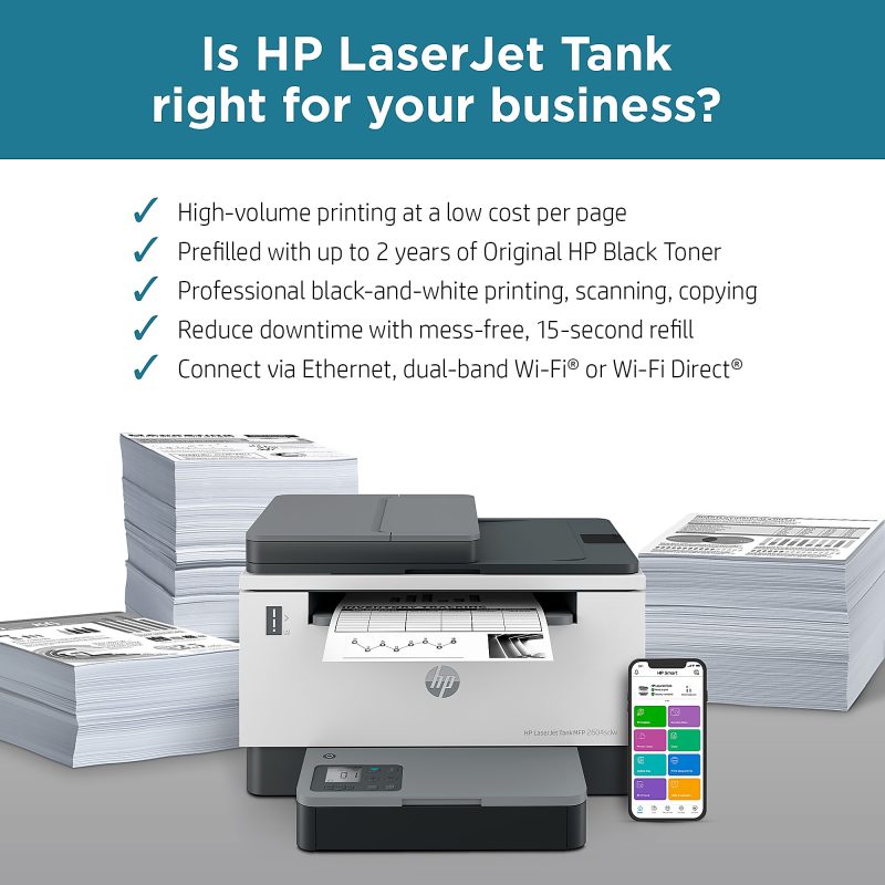 HP LaserJet Tank MFP 2604sdw Wireless Laser All-in-One Monochrome Printer - Image 12
