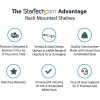 StarTech.com 2U Server Rack Cabinet Shelf - Fixed 22" Deep Cantilever Rackmount Tray for 19" Data/AV/Network Enclosure w/cage nuts, screws - 2U 19in server rack cabinet shelf 22in deep - Image 11