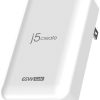 j5create 65W GaN Slim PD USB-C 2-Port Charger, White, JUP2465