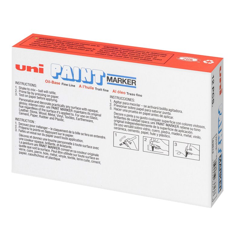 Uni-Paint® Markers, Medium Point, White, Pack Of 12 - Image 2