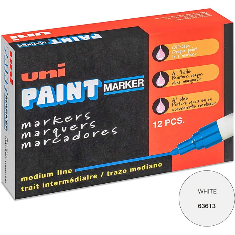 Uni-Paint® Markers, Medium Point, White, Pack Of 12 - Image 12