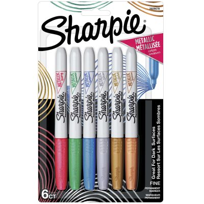 Sharpie® Metallic Permanent Markers, Fine Point, Metallic Silver, Pack Of 36 - Metallic Silver,6