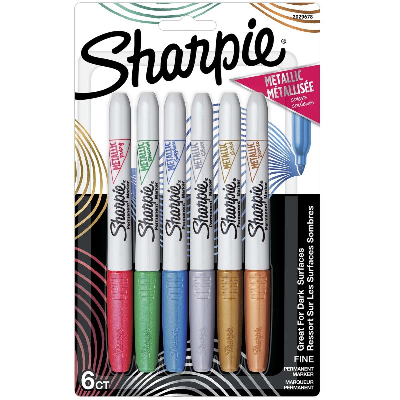 Sharpie® Metallic Permanent Markers, Fine Point, Metallic Silver, Pack Of 36 - Metallic Silver,6