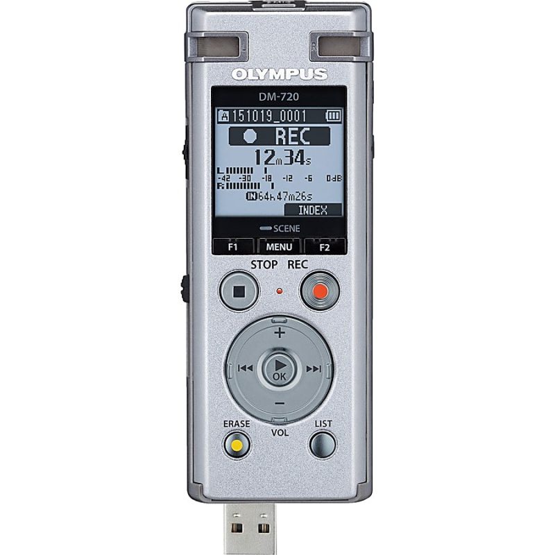 Olympus® DM-720 4GB Digital Voice Recorder, Silver - Image 2