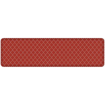 GelPro Designer Comfort Polyurethane Anti-Fatigue Mat For Hard Floors, 20” x 72”, Trellis Red