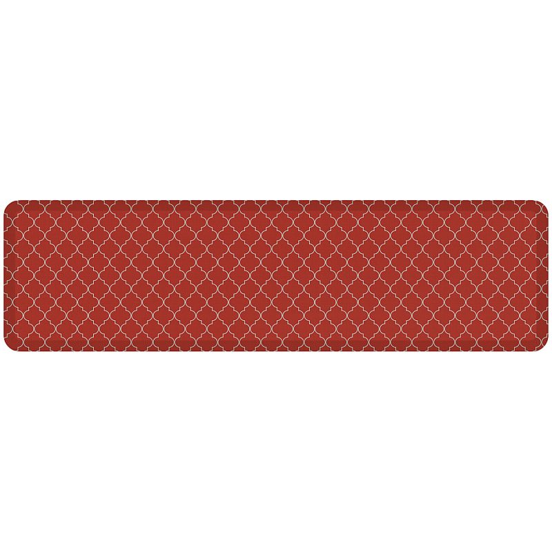 GelPro Designer Comfort Polyurethane Anti-Fatigue Mat For Hard Floors, 20” x 72”, Trellis Red