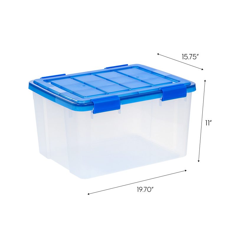 Iris Ultimate Weathertight Storage Boxes, 19-3/4”L x 16-3/16”W x 14-1/4”H, 44 Qt, Clear, Set Of 4 Boxes - Image 4