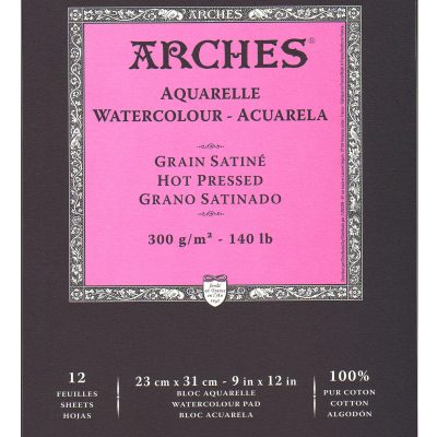 Arches® Watercolor Pads, 9" x 12", Hot-Pressed, 140 Lb, White, Pack Of 2