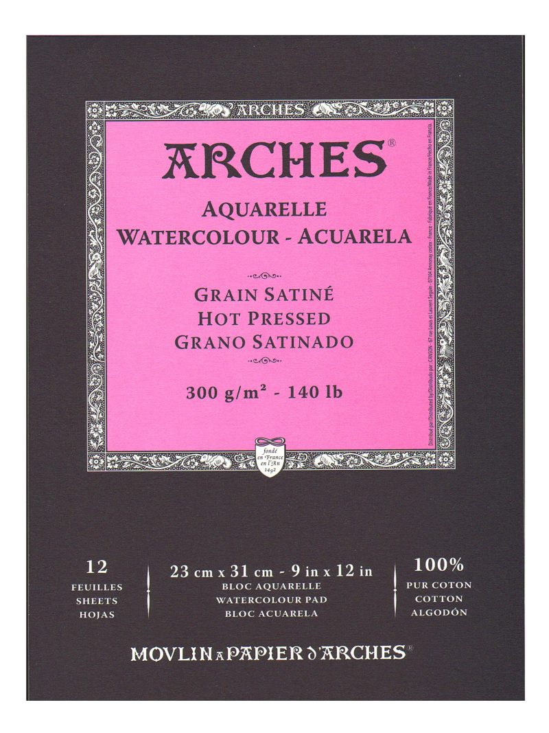 Arches® Watercolor Pads, 9" x 12", Hot-Pressed, 140 Lb, White, Pack Of 2