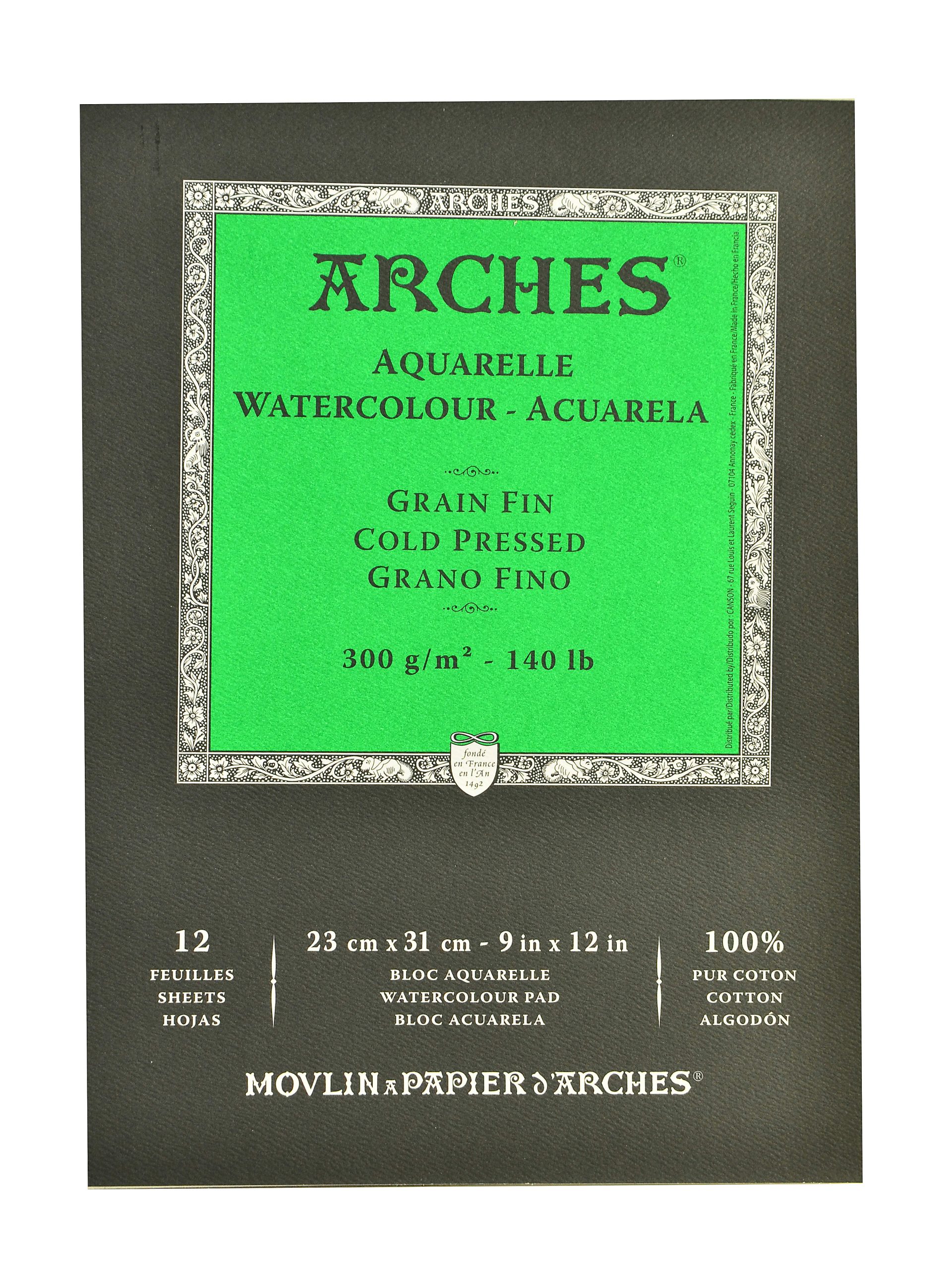 Arches® Watercolor Pads, 9" x 12", Cold-Pressed, 140 Lb, White, Pack Of 2