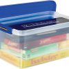 Bankers Box® Heavy-Duty Plastic Storage Bin, Extra Deep 20" Letter-size, 10-3/8" x 14-1/4", TAA Compliant, Clear/Blue, Pack of 1 - Image 6