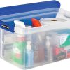Bankers Box® Heavy-Duty Plastic Storage Bin, Extra Deep 20" Letter-size, 10-3/8" x 14-1/4", TAA Compliant, Clear/Blue, Pack of 1 - Image 7