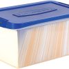 Bankers Box® Heavy-Duty Plastic Storage Bin, Extra Deep 20" Letter-size, 10-3/8" x 14-1/4", TAA Compliant, Clear/Blue, Pack of 1 - Image 9