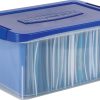Bankers Box® Heavy-Duty Plastic Storage Bin, Extra Deep 20" Letter-size, 10-3/8" x 14-1/4", TAA Compliant, Clear/Blue, Pack of 1 - Image 10