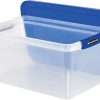 Bankers Box® Heavy-Duty Plastic Storage Bin, Extra Deep 20" Letter-size, 10-3/8" x 14-1/4", TAA Compliant, Clear/Blue, Pack of 1 - Image 11