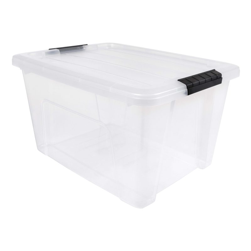 Iris USA® Weathertight Storage Boxes, 32-Quart, 19-1/16”L x 15-3/16”W x 13-1/4”H, Clear, Pack Of 4 Boxes - Image 2