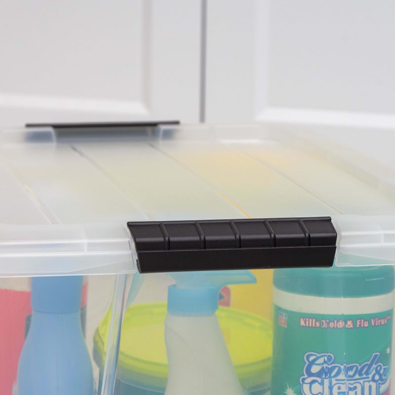Iris USA® Weathertight Storage Boxes, 32-Quart, 19-1/16”L x 15-3/16”W x 13-1/4”H, Clear, Pack Of 4 Boxes - Image 3