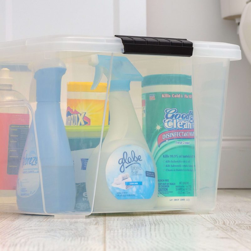 Iris USA® Weathertight Storage Boxes, 32-Quart, 19-1/16”L x 15-3/16”W x 13-1/4”H, Clear, Pack Of 4 Boxes - Image 5