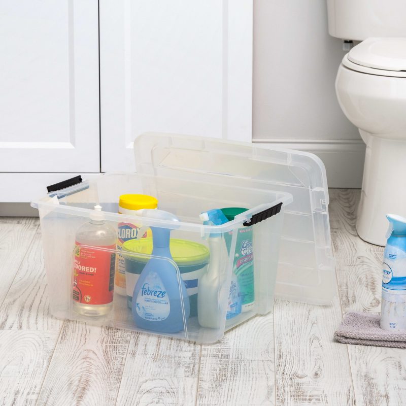 Iris USA® Weathertight Storage Boxes, 32-Quart, 19-1/16”L x 15-3/16”W x 13-1/4”H, Clear, Pack Of 4 Boxes - Image 8