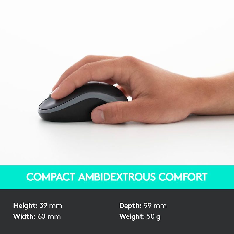 Logitech®MK320 Wireless Straight Full-Size Keyboard & Ambidextrous Optical Mouse, Black - Image 5