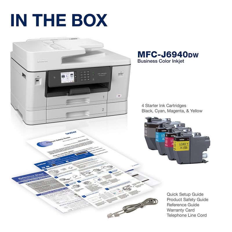 Brother MFC-J6940DW Wireless Color Inkjet All-in-One Printer with Print, Copy, Scan, Fax up to 11”x17” (Ledger) - Image 6