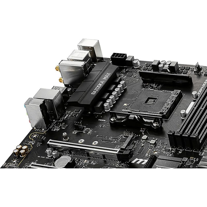 MSI B450M BAZOOKA MAX WIFI Desktop Motherboard - AMD B450 Chipset - Socket AM4 - Micro ATX - Ryzen 3 Processor Supported - 64 GB DDR4 SDRAM Maximum RAM - UDIMM, DIMM - 4 x Memory Slots - Image 6