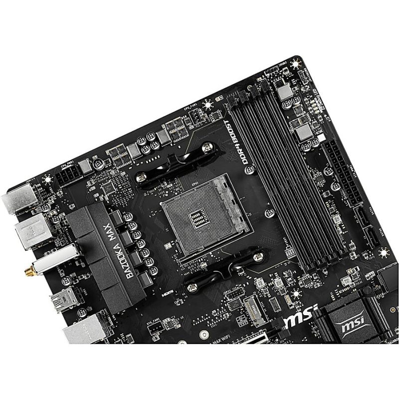 MSI B450M BAZOOKA MAX WIFI Desktop Motherboard - AMD B450 Chipset - Socket AM4 - Micro ATX - Ryzen 3 Processor Supported - 64 GB DDR4 SDRAM Maximum RAM - UDIMM, DIMM - 4 x Memory Slots - Image 7