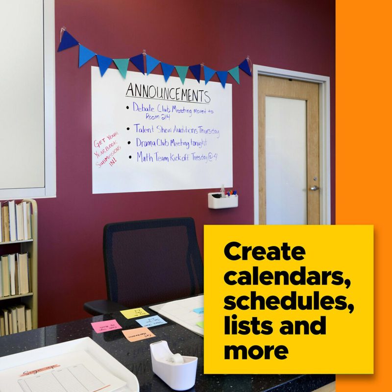 Post it® Non-Magnetic Dry-Erase Whiteboard Surface, 48" x 96", White - Image 6