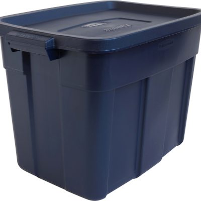 Rubbermaid® Roughneck Totes, 18-Gallon, Dark Indigo Metallic