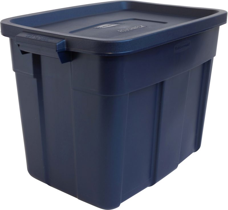 Rubbermaid® Roughneck Totes, 18-Gallon, Dark Indigo Metallic