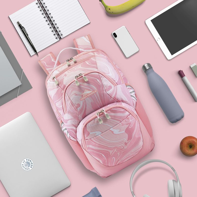 High Sierra Swoop Backpack With 17" Laptop Pocket, Pink - Image 6