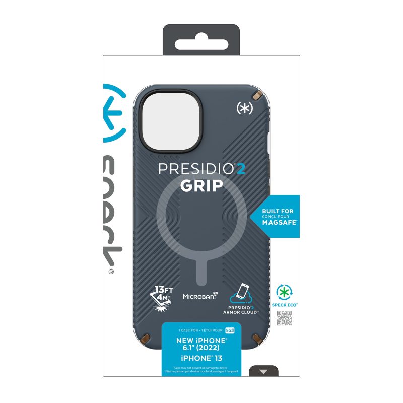 Speck Presidio2 Grip MagSafe iPhone® 14 Case, Charcoal, 150059-3068 - Image 10