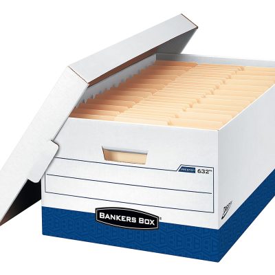 Bankers Box® Presto™ Standard-Duty Storage Boxes With Lift-Off Lids, Letter/Legal Size, 24" x 15" x 10", 60% Recycled, Case Of 12
