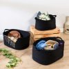Honey Can Do Cotton Coil Baskets, 19”H x 16-1/2”W x 16-1/2”D, Black, Set Of 3 Baskets