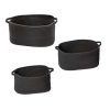 Honey Can Do Cotton Coil Baskets, 19”H x 16-1/2”W x 16-1/2”D, Black, Set Of 3 Baskets - Image 2