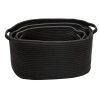 Honey Can Do Cotton Coil Baskets, 19”H x 16-1/2”W x 16-1/2”D, Black, Set Of 3 Baskets - Image 4