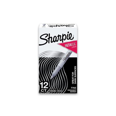Sharpie® Metallic Permanent Markers, Fine Point, Metallic Silver, Pack Of 36 - Silver,12