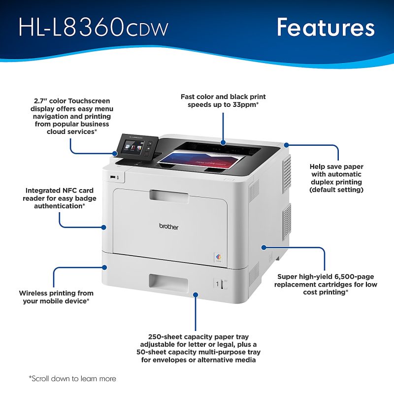 Brother® Business HL-L8360CDW Laser Color Printer - Image 2