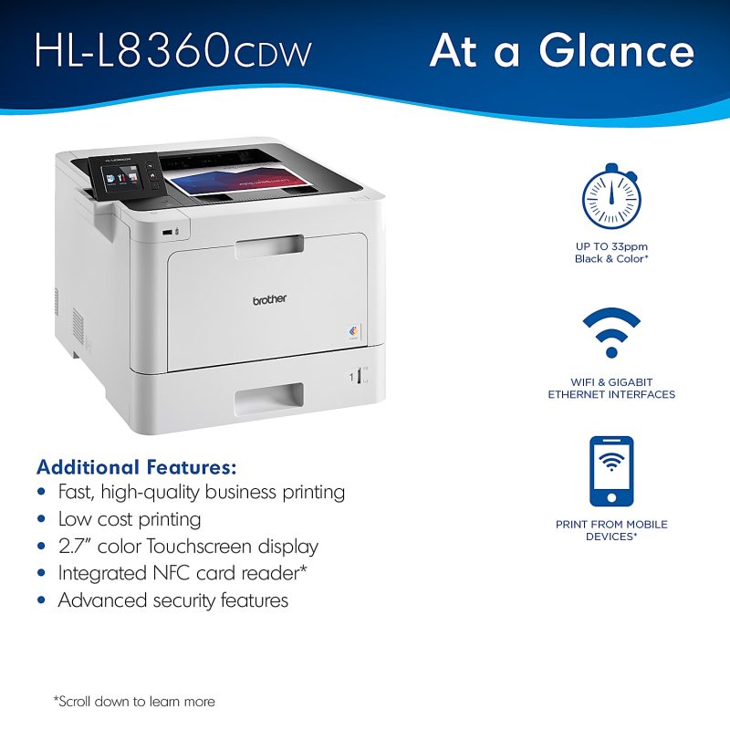 Brother® Business HL-L8360CDW Laser Color Printer - Image 3