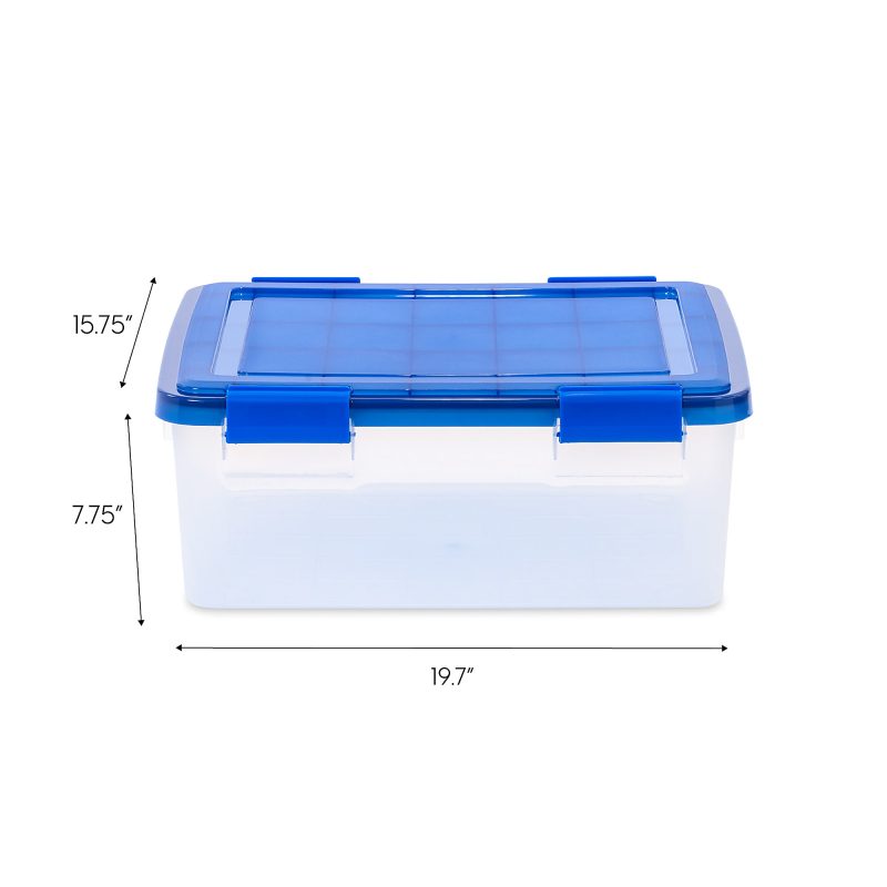 Iris Ultimate Weathertight Storage Boxes, 19-3/4”L x 16-3/16”W x 10-1/4”H, 30 Qt, Clear, Set Of 4 Boxes - Image 8