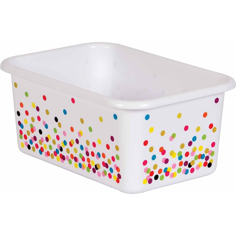 Teacher Created Resources Small Plastic Storage Bins, 7-3/4" x 11-3/8" x 5", Confetti, Pack Of 3 Bins - Image 2