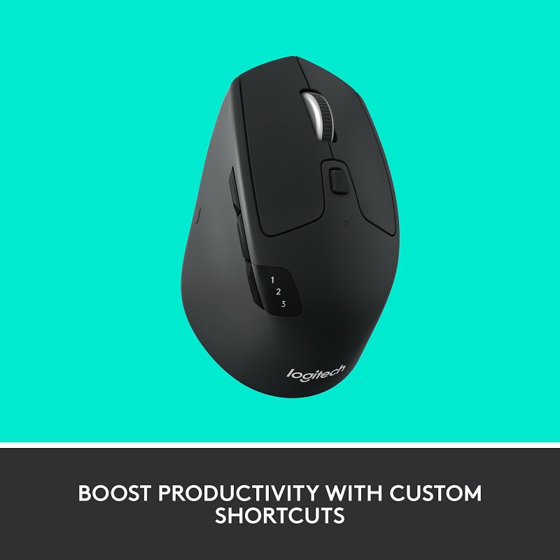 Logitech® M720 Triathlon Multi-Device Wireless Mouse, Black/Gray, 910-004790 - Image 3