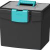 Storex File Storage Box with XL Storage Lid, Black/Teal - Image 2