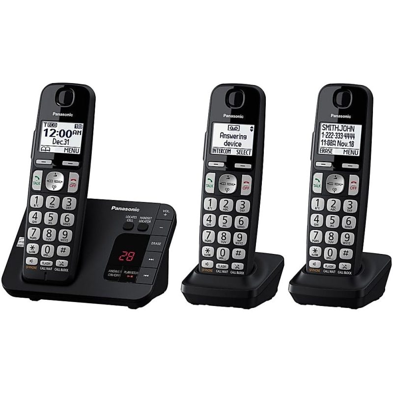 Panasonic® DECT 6.0 Expandable 3-Handset Digital Cordless Phone System With Digital Answering Machine, KX-TGE433B - Image 3