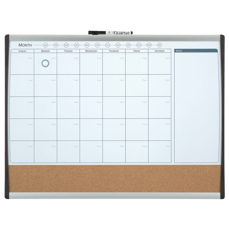 Quartet® Calendar Magnetic Dry-Erase Whiteboard, 17" x 23", Black/Silver Plastic Frame - Image 3